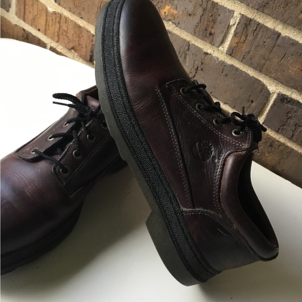 Men's Dark Brown Leather Derby Shoes - Timberland Style